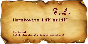 Herskovits László névjegykártya